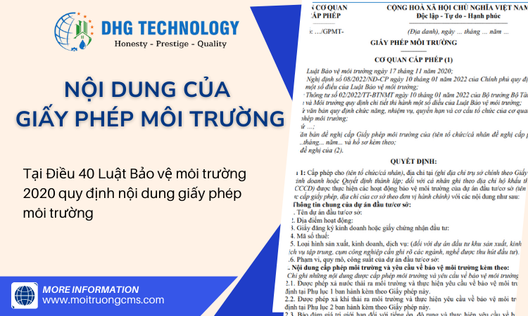 noi dung cua giay phep moi truong