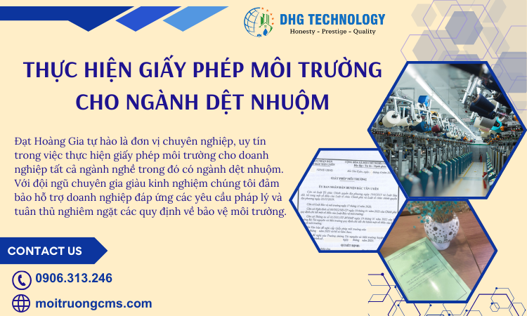 don vi thuc hien giay phep moi truong cho nganh det nhuom