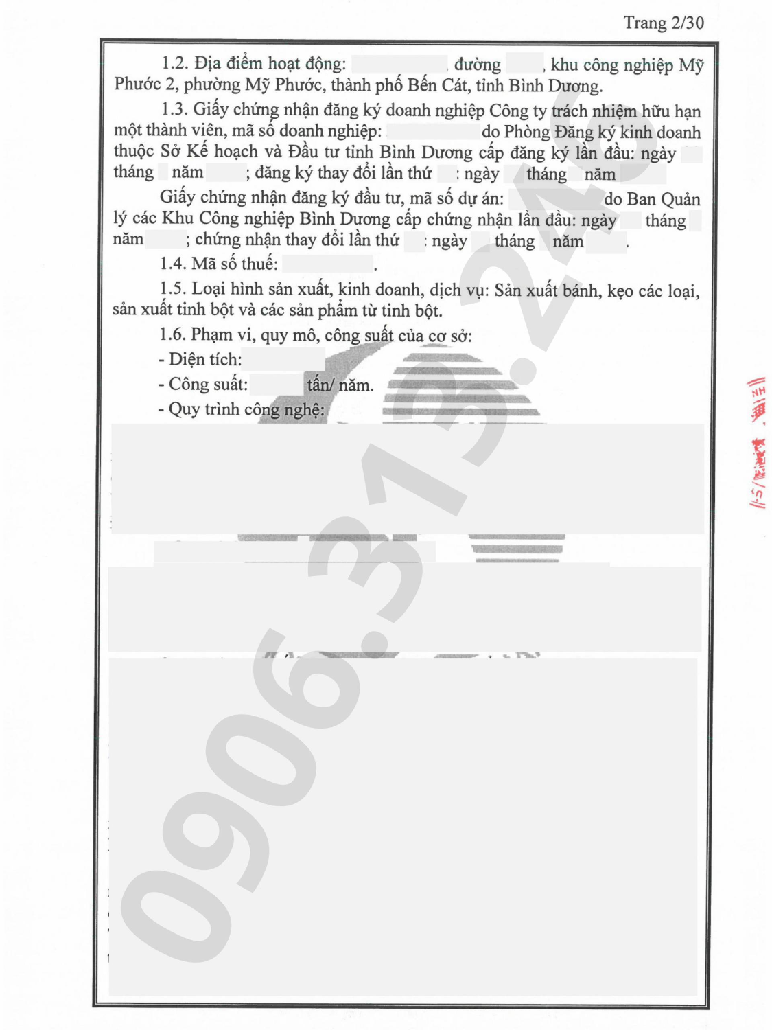 Hoàn thành giấy phép môi trường cho công thực phẩm tại Bến Cát Bình Dương